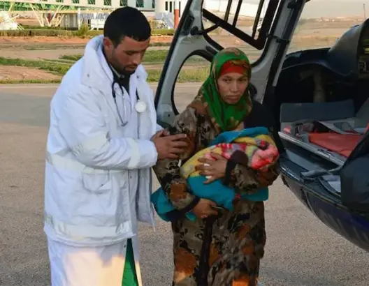 مروحية وزارة الصحة تنقذ رضيعين حالتهما حرجة