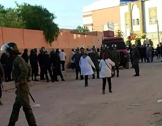 الأمن يفض بالقوة اعتصام أساتذة الغد بالعيون مخلفا إصابات متفاوتة