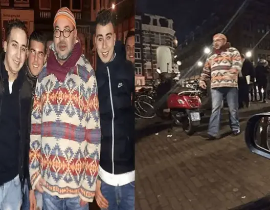 الملك يتجول ليلا في شوارع أمستردام ويلتقط صورا مع مغاربة (صور)