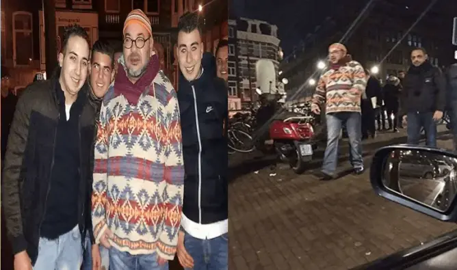 الملك يتجول ليلا في شوارع أمستردام ويلتقط صورا مع مغاربة (صور)
