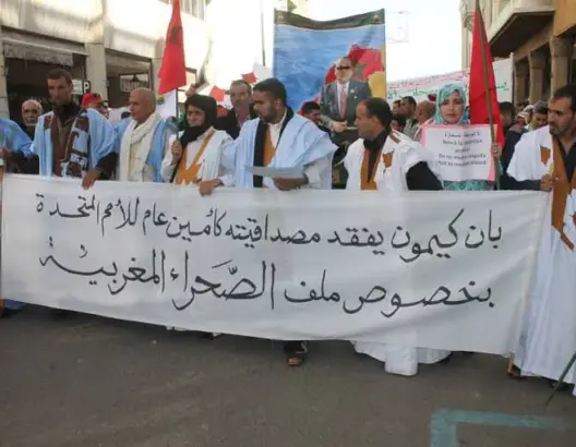 مسيرة من مقر “مينورسو” بالعيون ضد تصريحات بان كي مون