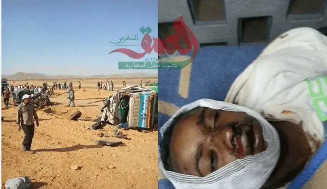 فاجعة .. قتيل و30 جريحا إثر انقلاب شاحنة تقل تلاميذ بتنغير
