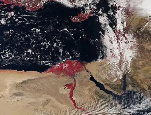 ما السر وراء ظهور نهر النيل باللون الأحمر؟