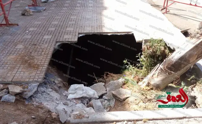 فضيحة.. نخلة تكشف حفرة ضخمة تحت رصيف بالرباط
