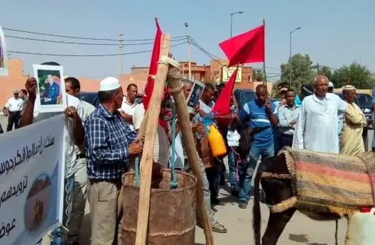 معارضو الشوباني يحتجون ضده بـ”الحمير” في الرشيدية