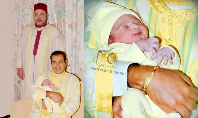 الملك يترأس عقيقة الأمير أحمد والرميد والحاجب الملكي يذبحان كبشين