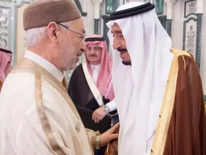 جدل حول استقبال العاهل السعودي سلمان لراشد الغنوشي