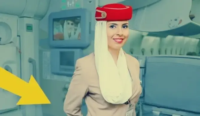 لماذا تضع المضيفات أيديهن خلف ظهورهن عند استقبال المسافرين؟
