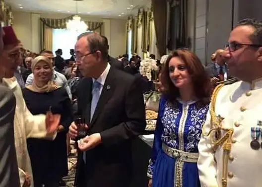 بالصور.. بان كيمون يحتفل بعيد العرش بنيويورك