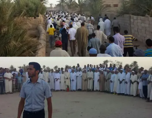 بالصور.. تشييع جثماني الشاوي وابنه بأرفود بعد انتهاء “التشريح المضاد”