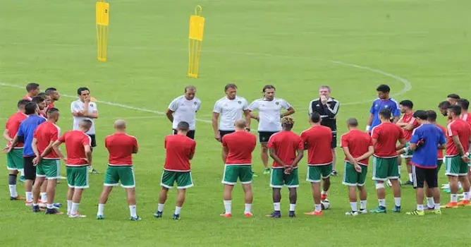 المنتخب الوطني يستعد للقاء الغابون بحضور كل اللاعبين