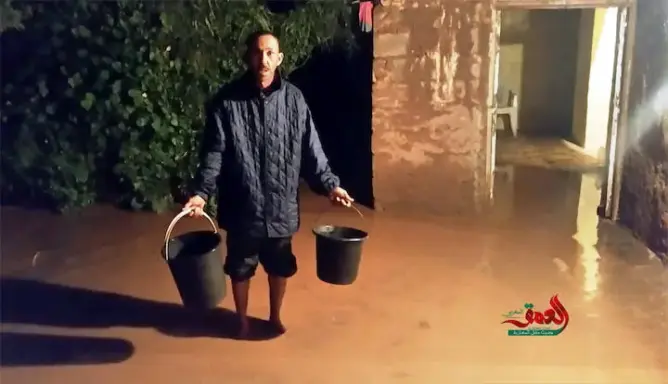 المياه تغمر منازل بتملالت بعد اختناق مجاري الصرف الصحي