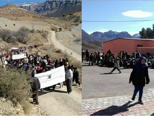 مطلب إحداث إعدادية يدفع ساكنة “أنركي” بأزيلال للاحتجاج