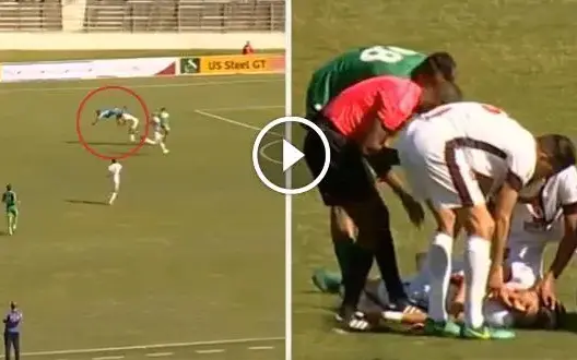 فيديو .. إصابة لاعب الفتح تحبس الأنفاس في مباراته أمام الأهلي الليبي