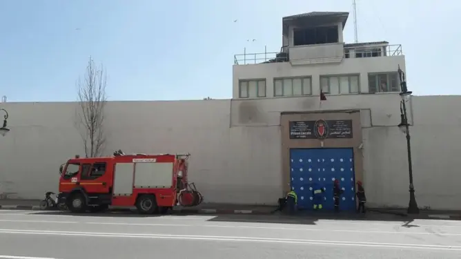 حريق مهول ببرج المراقبة في السجن المحلي بطنجة