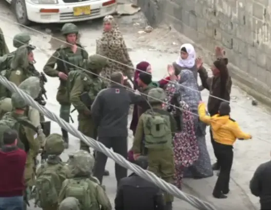 نساء فلسطينيات ينتزعن طفلا من الاحتلال قبل اعتقاله (فيديو)