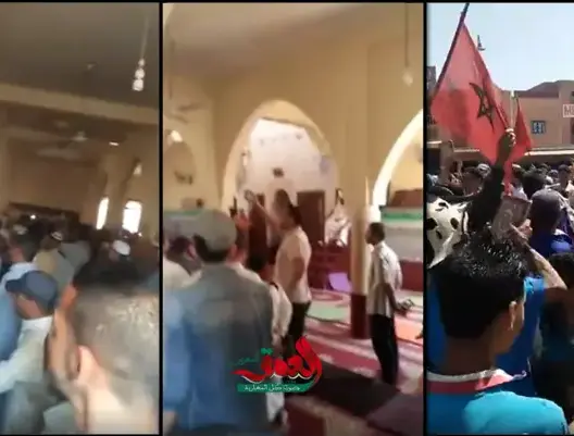 مصلون يقاطعون صلاة الجمعة ويحتجون بمسجد في السراغنة (فيديو)