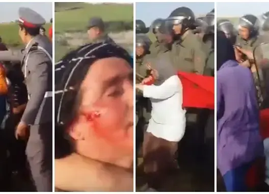 الأمن يتدخل بـ”قوة” لفض اعتصام للنساء السلاليات بالحاجب (فيديو)