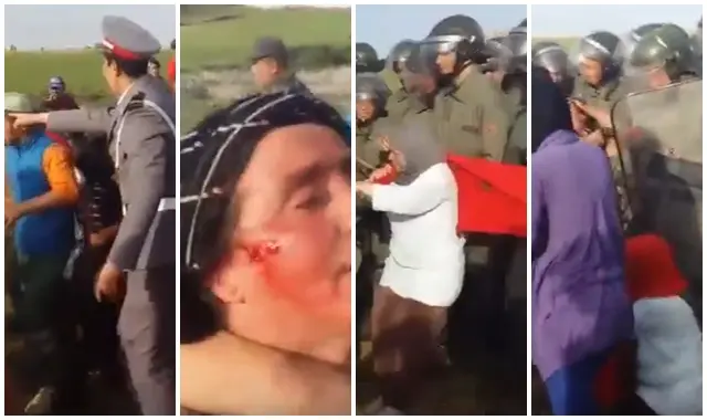 الأمن يتدخل بـ”قوة” لفض اعتصام للنساء السلاليات بالحاجب (فيديو)