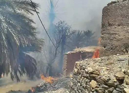 حريق مهول يأتي على واحة بطاطا .. والنيران تهدد أرواح الساكنة