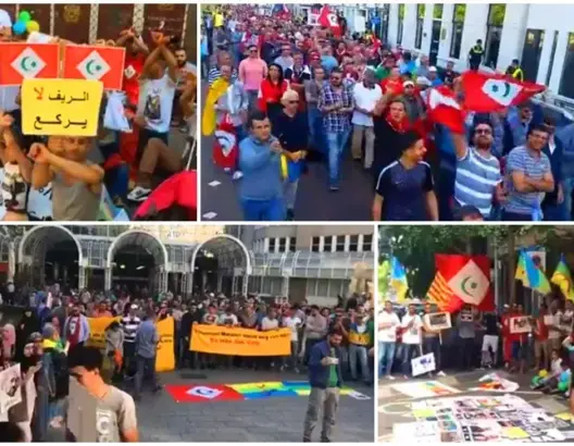 مغاربة يتظاهرون بإسبانيا وهولاندا وألمانيا تنديدا بـ”قمع” حراك الريف (فيديو)