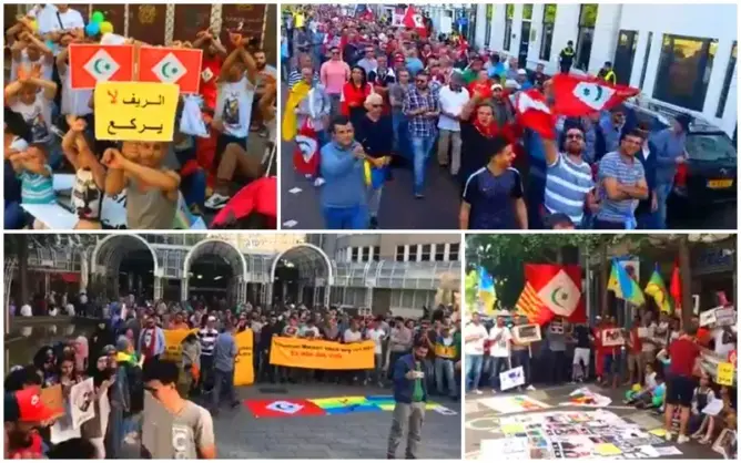 مغاربة يتظاهرون بإسبانيا وهولاندا وألمانيا تنديدا بـ”قمع” حراك الريف (فيديو)