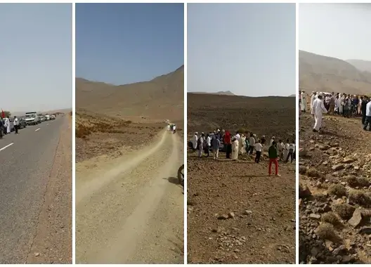 مسيرة احتجاجية بـ”إكنيون” نواحي تنغير للمطالبة بإصلاح مقطع طرقي