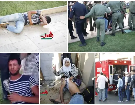 شاهد لحظة تعرض صحافي للضرب والركل على يد الأمن بالرباط (فيديو)