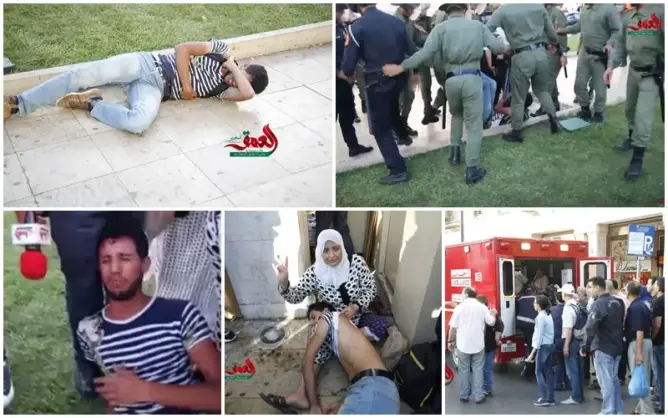 شاهد لحظة تعرض صحافي للضرب والركل على يد الأمن بالرباط (فيديو)