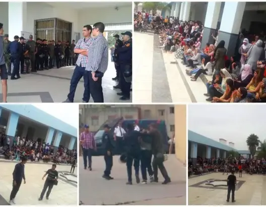 الأمن يقتحم كلية الحقوق بطنجة ويعتقل عددا من الطلبة (صور)