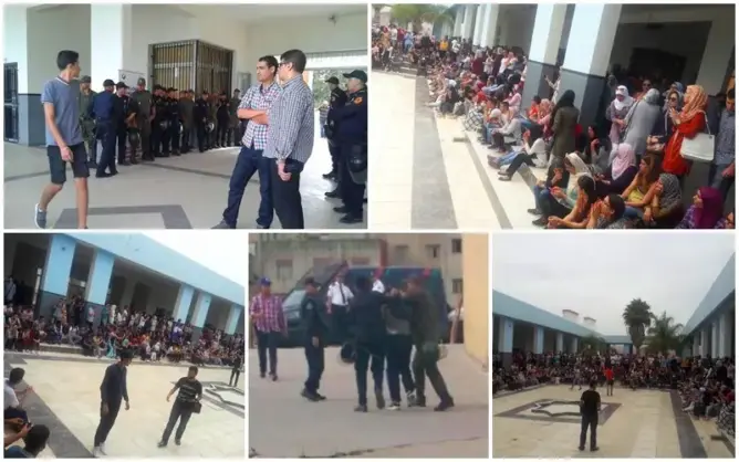 الأمن يقتحم كلية الحقوق بطنجة ويعتقل عددا من الطلبة (صور)