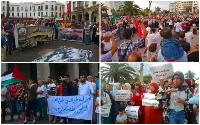 بعد الرباط.. البيضاء وتطوان “تنتفضان” من أجل الأقصى (فيديو وصور)