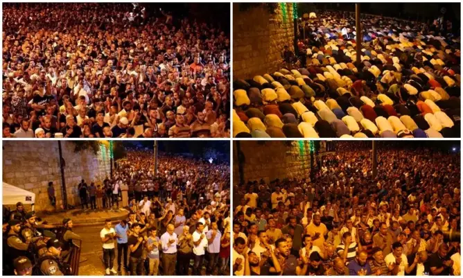 “إسرائيل” تخضع وتزيل الجسور من الأقصى وآلاف المقدسيين يحتفلون (فيديو)