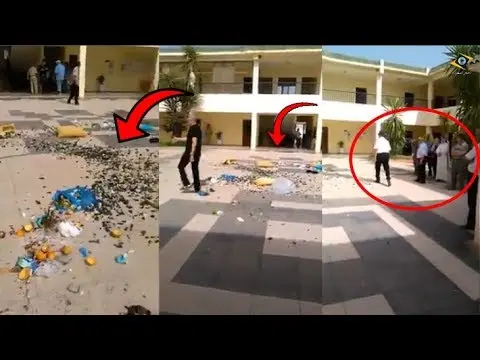 مواطنة مغربية ترمي الأزبال وسط مقر جماعة أحفير كإحتجاج على الموظفين.. و هذا هو السبب!