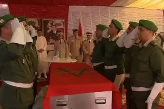 تشييع جثمان جندي مغربي قضى في افريقيا الوسطى بورزازات