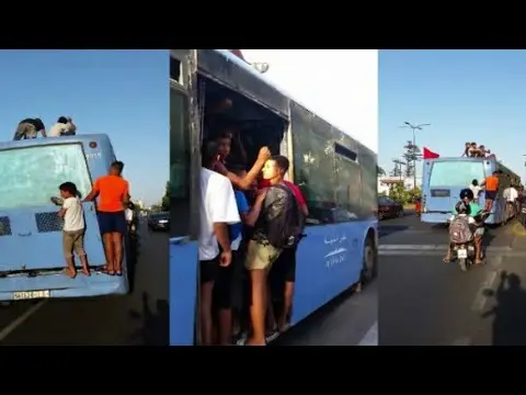 فيديو خطير .. شاهد كيف يتنقل سكان الدارالبيضاء على الحافلة