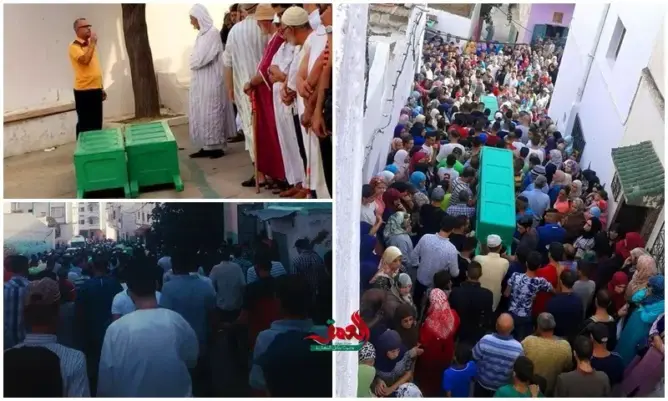 جنازة مهيبة لطفلين دهستهما سيارة “إسبانية” في حفل زفاف بتطوان