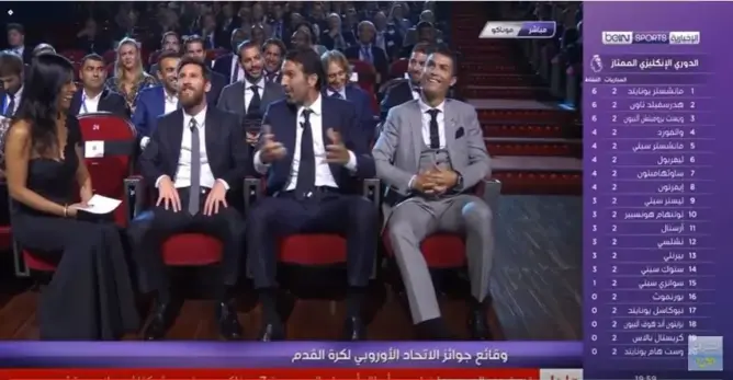 حوار رائع بين رونالدو و ميسى و بوفون قبل اعلان افضل لاعب فى اوروبا