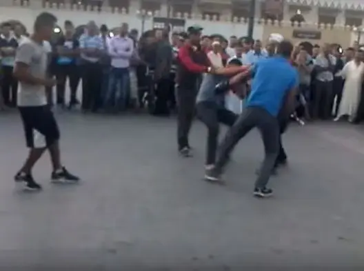 مباراة ملاكمة في مدينة وجدة تتحول الى شجار حقيقي (شاهد)