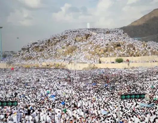 جموع حجاج بيت الله الحرام يقفون اليوم على صعيد عرفة