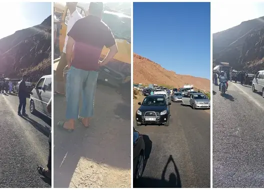 الطريق بين ورزازات ومراكش مقطوعة بالقرب من “تيشكا” لهذا السبب
