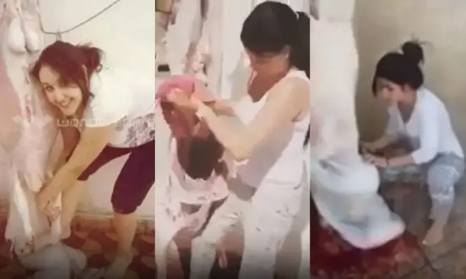 شاهد فتيات تفوقن على الرجال في سلخ “الحولي”