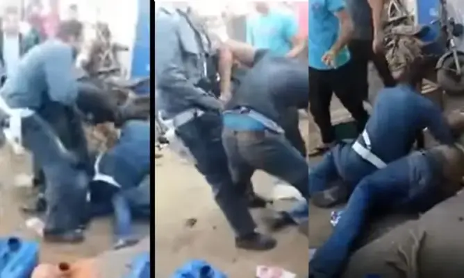 “بزناسة” يعتدون على الدرك ويمزقون زيهم الرسمي بأسفي (فيديو)