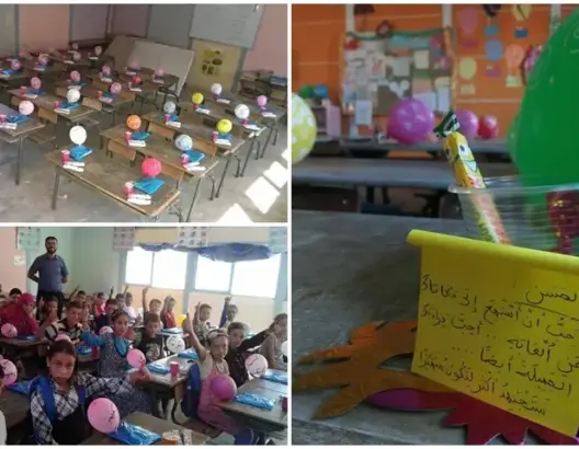 بالونات وهدايا وبطاقات .. أساتذة مغاربة يستقبلون تلاميذهم بشغف (صور)