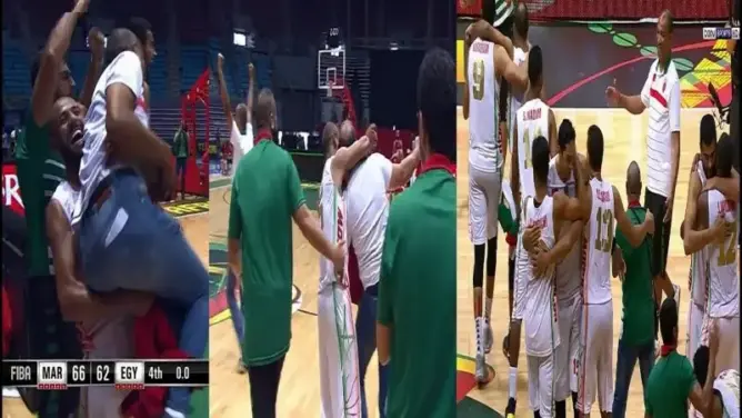 شاهد لحظة فوز المنتخب الوطني على نظيره المصري وفرحة اللاعبين بالتأهل لنصف النهائي