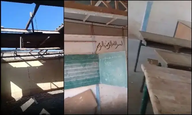بالفيديو .. ناشط يفضح وضعية مدرسة من “القرون الغابرة” بتاونات