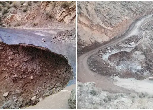 وزارة التجهيز تكشف تطورات انهيار جزء من الطريق الجهوية 704 بتنغير (صور)