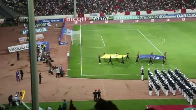 أهداف المنتخب المغربي أمام الغابون مباشرة من المدرجات لحظة تسجيلها