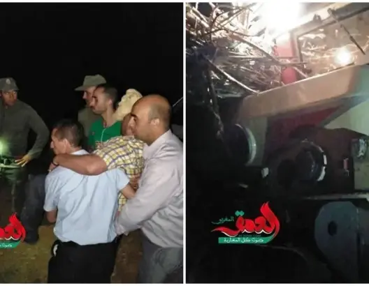 إصابات خطيرة في حادث اصطدام قطار بجرار قرب أصيلة (فيديو)