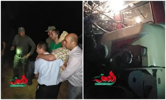 إصابات خطيرة في حادث اصطدام قطار بجرار قرب أصيلة (فيديو)